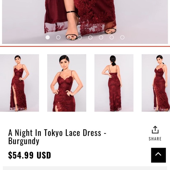 Dresses | Red Wine Lace Dress Open Leg Slit On Left Side | Poshmark